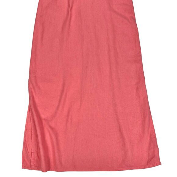 Old Navy Linen Maxi Dress Womens Sz S Pink Rose V-Neck Summer Beachy Coastal New - Picture 5 of 14
